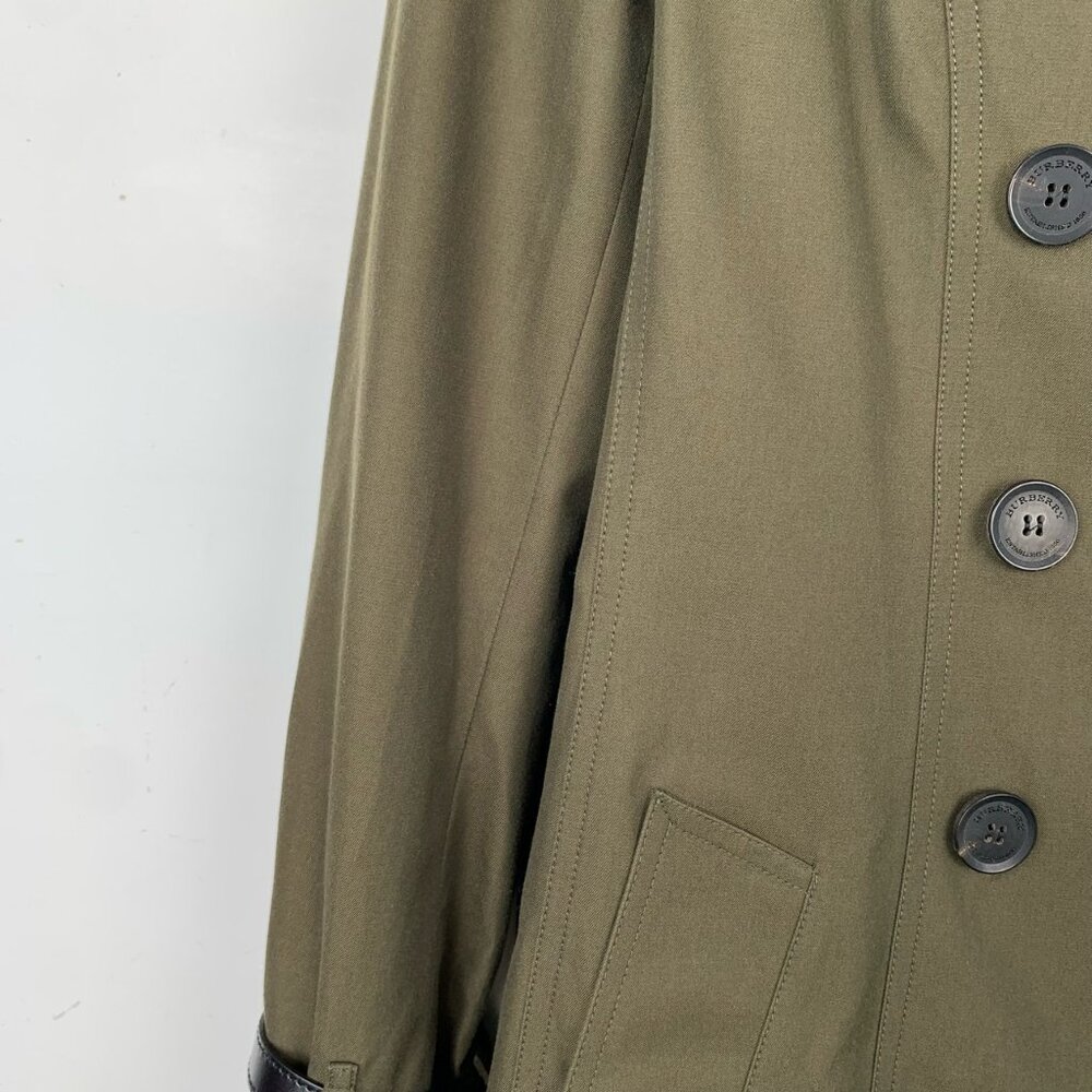 Burberry Collared Double-Breasted Dark Green Cott… - image 4